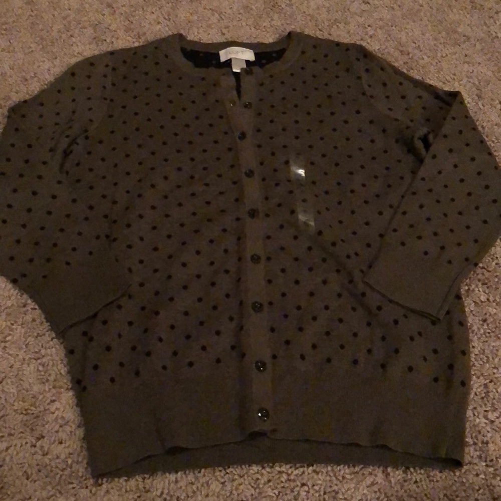 Green and black cardigan